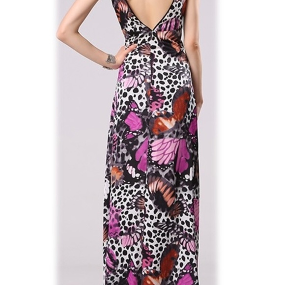 Butterfly Print Maxi Dress - Picture 2 of 4